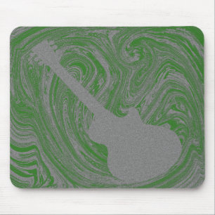 Tapis De Souris Grunge Guitare Mousepad, Vert
