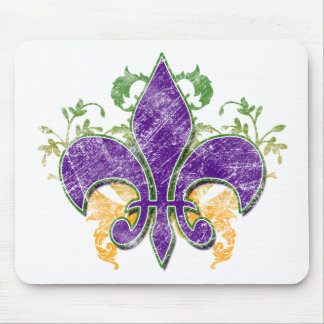 Tapis De Souris Grunge Mousepad de Fleur-De-Lis de mardi gras