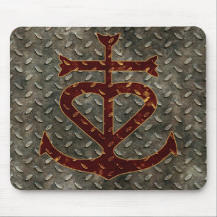 Tapis De Souris Grunge Mousepad en métal de charité d'espoir de