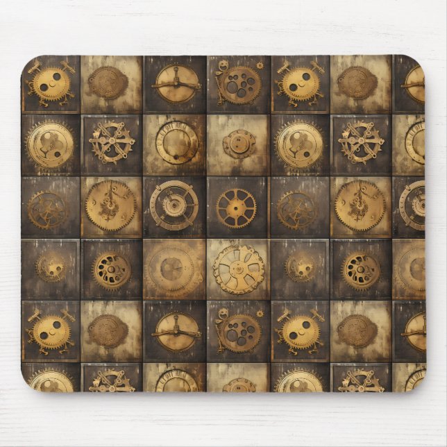 Tapis De Souris Grunge Rustic Steampunk Horloge (15) (Devant)