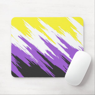 Tapis De Souris Grungy Funky ZigZag Abstrait Non-binary Pride Indi