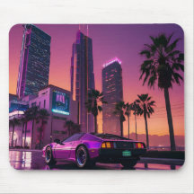 GTA 6 Vibe Souris Pad - voiture rétro à Neon City