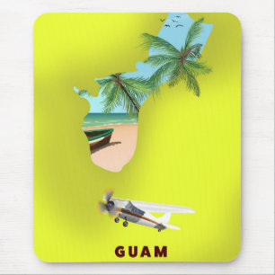 Tapis De Souris Guam illustrated map travel poster