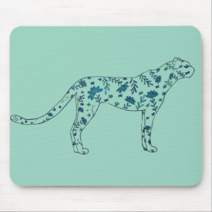 Tapis De Souris Guépard floral