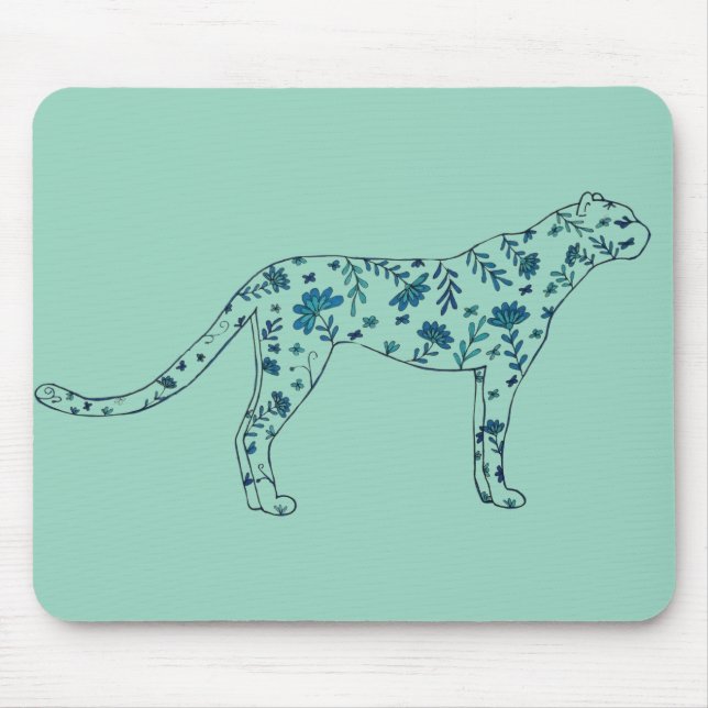 Tapis De Souris Guépard floral (Devant)