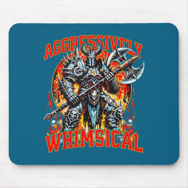 Tapis De Souris Guerrier de combat de fantasy sombre agressivement (Devant)