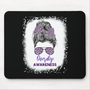 Tapis De Souris Guerrier de sensibilisation Messy Hair Bun Purple 