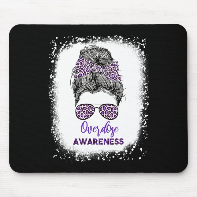 Tapis De Souris Guerrier de sensibilisation Messy Hair Bun Purple  (Devant)