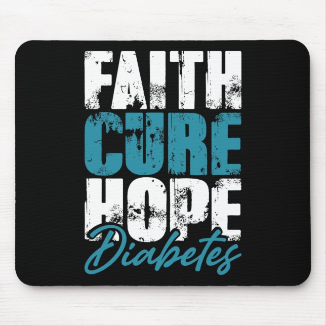Tapis De Souris Guerrier diabétique Don Faith Cure Hope Diabetes A (Devant)