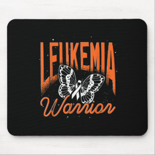 Tapis De Souris Guerrier du cancer Ruban orange papillon Leucémie