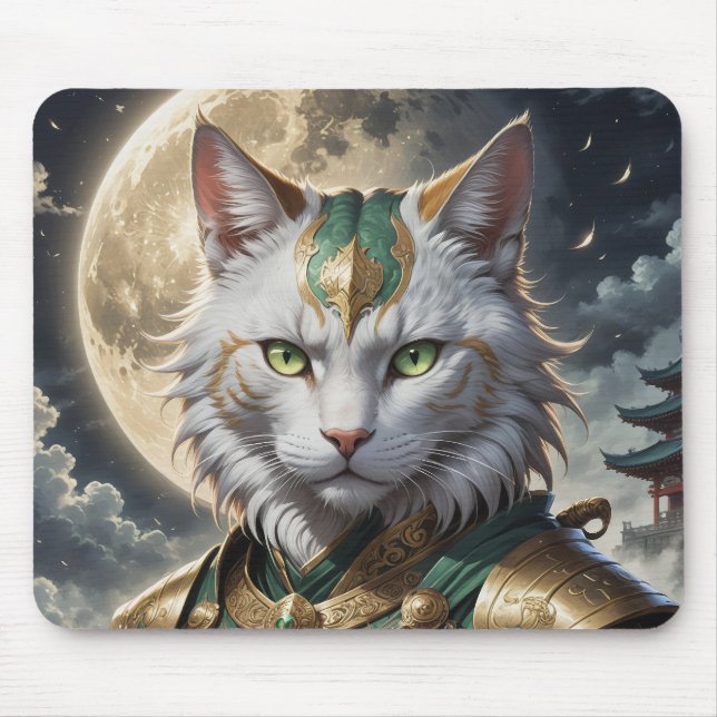 Tapis De Souris Guerrier épique de chat blindé (Devant)