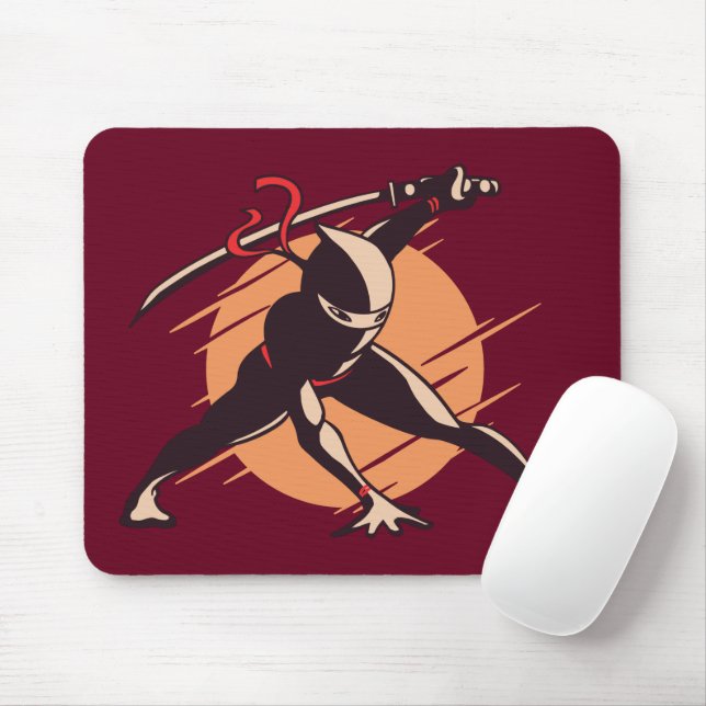 Tapis De Souris Guerrier Super Ninja - Conception de dessin animé  (Avec souris)