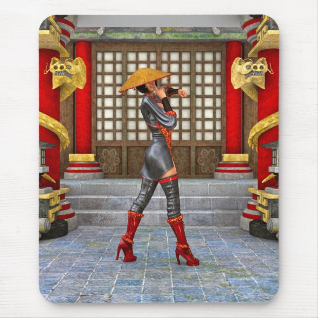 Tapis De Souris Guerrière asiatique (Devant)