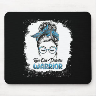 Tapis De Souris Guerrière du diabète de type 1, chignon décoiffé d