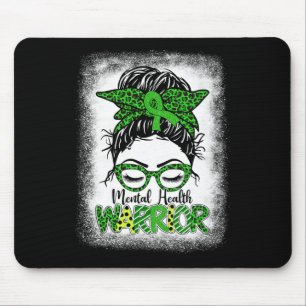 Tapis De Souris Guerrière en santé mentale Messy Bun Femmes Santé