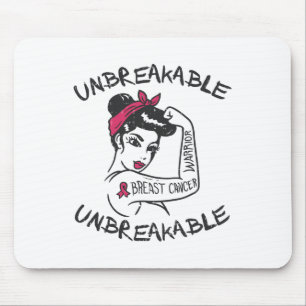 Tapis De Souris Guerrière Incassable Rose Survivante du Cancer du