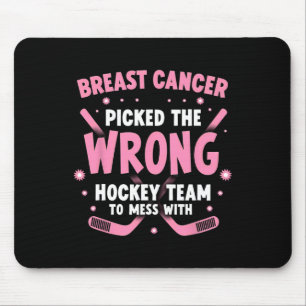 Tapis De Souris Guerrière survivante du cancer du sein de hockey s