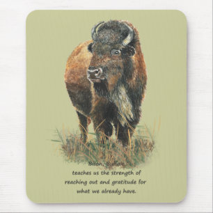 Tapis De Souris Guide animal d'esprit de totem de bison de Buffalo