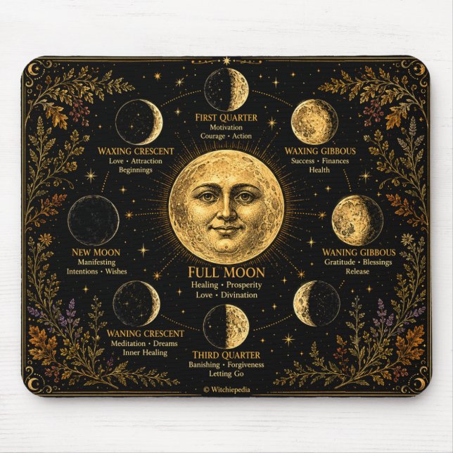 Tapis De Souris Guide de magie des phases lunaires  (Devant)