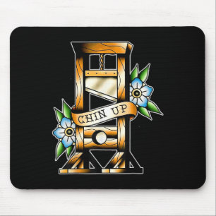Tapis De Souris Guillotine Tatouage Traditionnel Drôle Chin Haut S