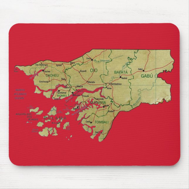 Tapis De Souris Guinea-Bissau Map Mousepad (Devant)