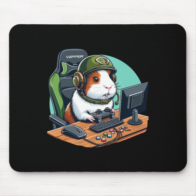 Tapis De Souris Guinéen Pig Gamer Jouer Vidéo Jeu Faune Anima (Devant)
