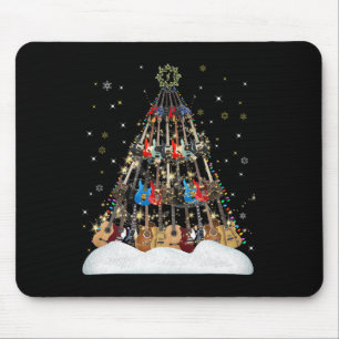 Tapis De Souris Guitare Arbre de Noël Chemise Musicien Jeu de Noël