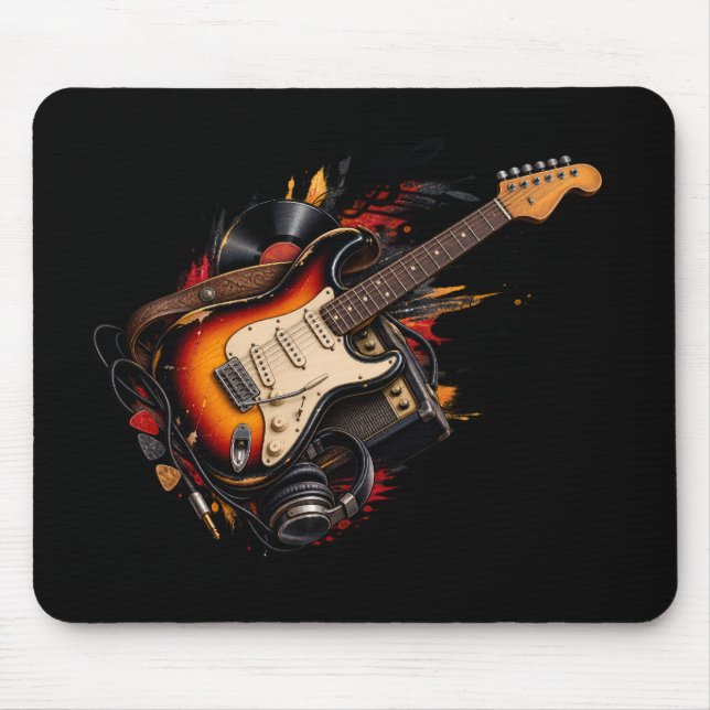 Tapis de souris Guitare électrique classique et di (Devant)