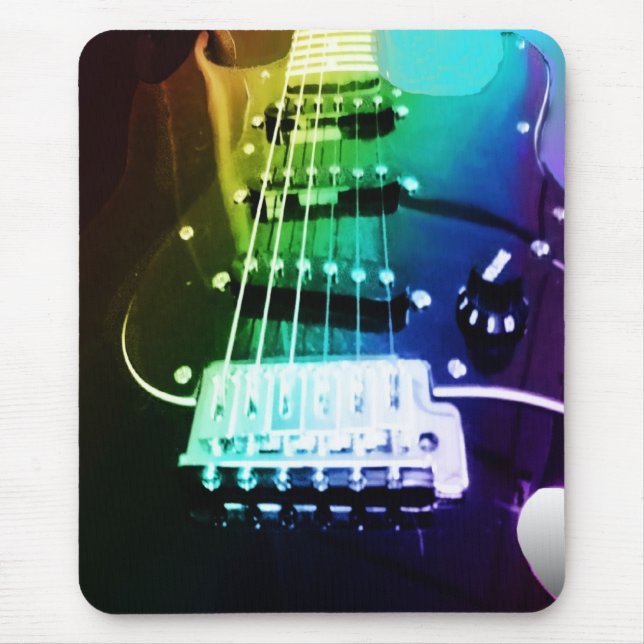 Tapis De Souris Guitare Mousepad d'arc-en-ciel (Devant)