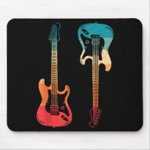 Tapis De Souris Guitare Rétro Guitariste Guitare Basse Électrique