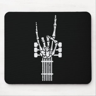 Tapis De Souris Guitare Skeleton Rock N Roll Rocker Sign Punk Hall