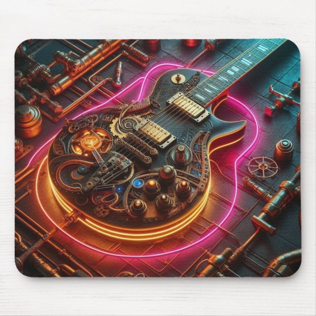 Tapis de souris guitare Steampunk (Devant)