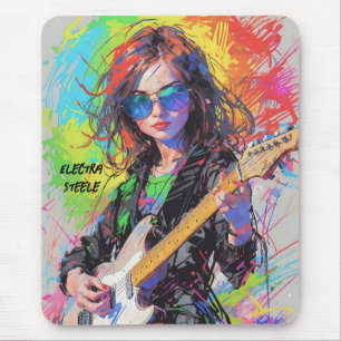 Tapis De Souris guitariste de rock anime Abstrait