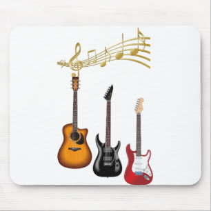Tapis De Souris guitarras elecas con partituras musicales