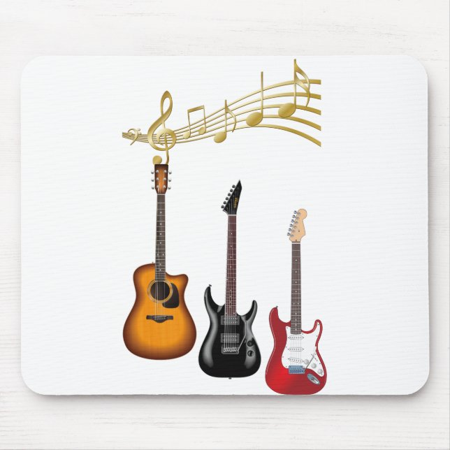 Tapis De Souris guitarras elecas con partituras musicales (Devant)