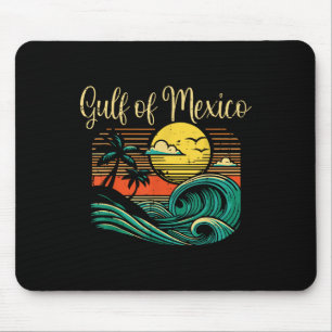 Tapis De Souris Gulf Mexico Beach Vagues Surf Vintage Femmes tropi