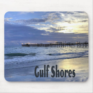 Tapis De Souris Gulf Shores Alabama Beach Sunrise Pier