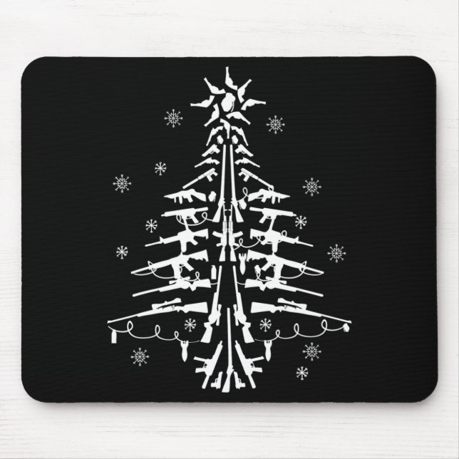Tapis De Souris Guns Christmas Tree Xmas For Men Military  (Devant)
