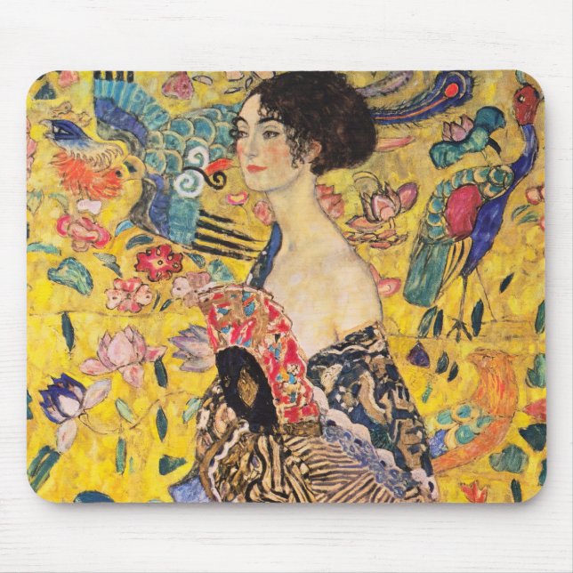 Tapis De Souris Gustav Klimt - Dame avec ventilateur (Devant)