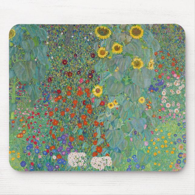 Tapis De Souris Gustav Klimt - Jardin rural avec tournesols (Devant)
