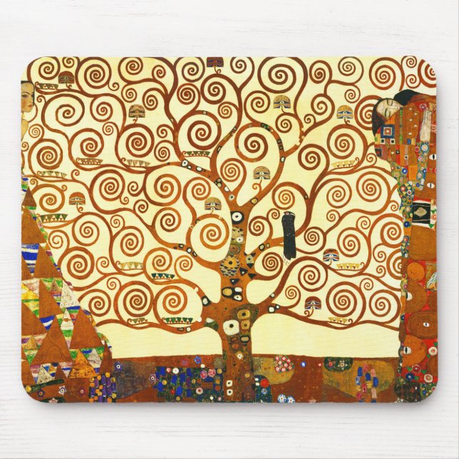 Tapis De Souris Gustav Klimt L'Arbre de la Vie Art fine (Devant)