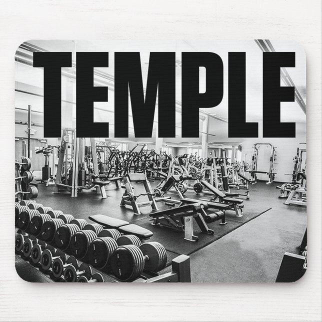 Tapis De Souris Gym Is My TEMPLE - Bodybuilding Motivational (Devant)