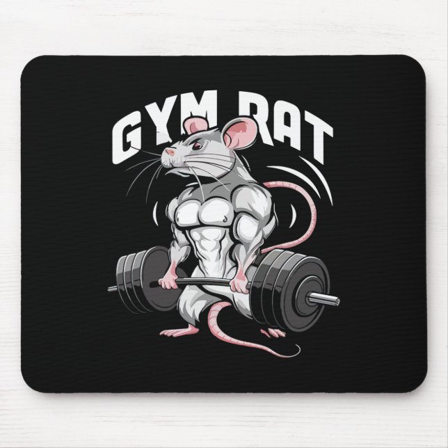 Tapis De Souris Gym Rat Funny Bodybuilding Fitness entraînement Gy (Devant)
