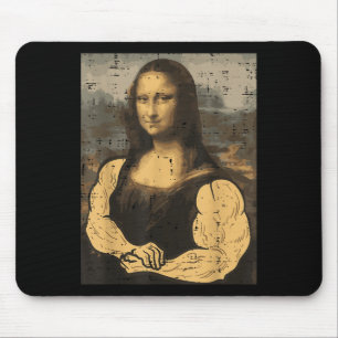 Tapis De Souris Gymnase Mona Lisa Muscle Amusement Entraînement Fi