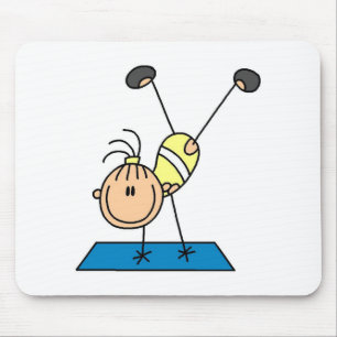 Tapis de souris Gymnaste Fille Bâton faisant des s