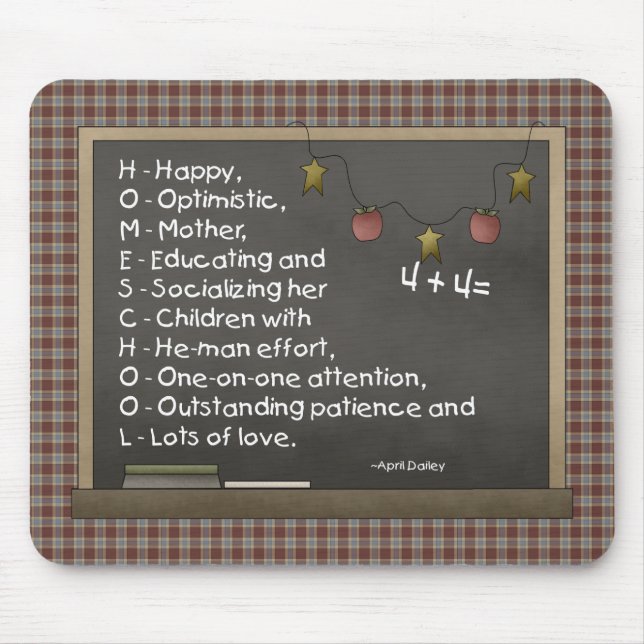 Tapis De Souris H.O.M.E.S.C.H.O.L. - Mousepad (Devant)