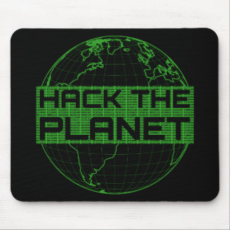 Tapis De Souris Hack the Planet Green Globe Computer Hacker Design