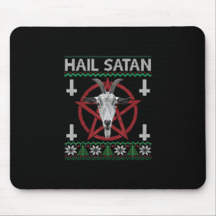 Tapis De Souris Hail Satan Tête de chèvre Pentagram Funny Satanic 