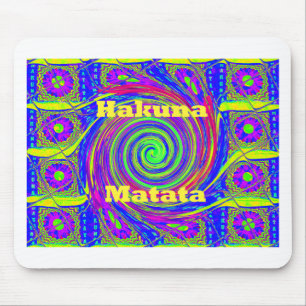 Tapis De Souris Hakuna Matata - Conception de tourbillons aux coul