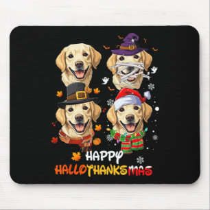Tapis De Souris Hallothanksmas de chien du Labrador Halloween Than